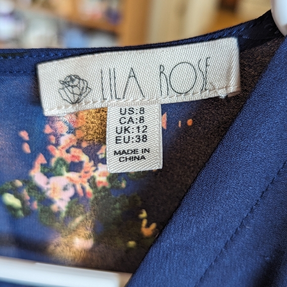 Lila Rose Blue Floral Short Romper *Great for breastfeeding* - Picture 8 of 8